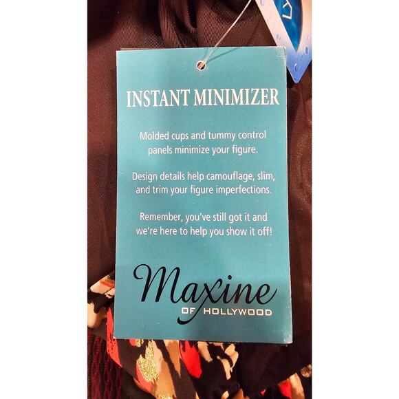 Maxine of Hollywood One Piece Swimsuit Instant Minimizer NWT, Sz 12 - Picture 9 of 10